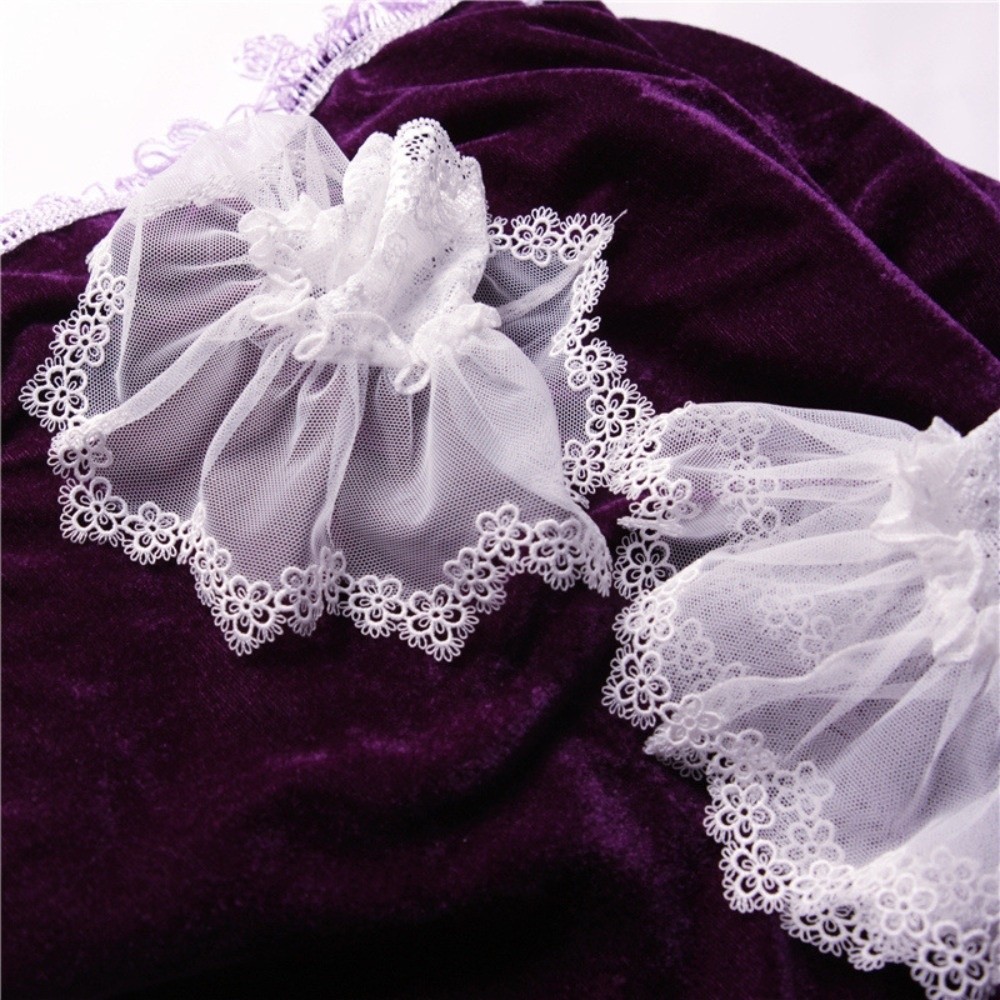 Fingerless Glove Knit - Korean Pleated Ruffles Detachable Cuffs White
