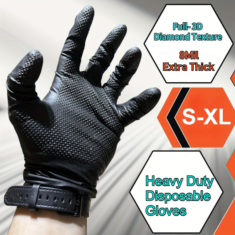 Nitrile Mechanic Glove - Extra Thick 8 Mil Heavy Duty
