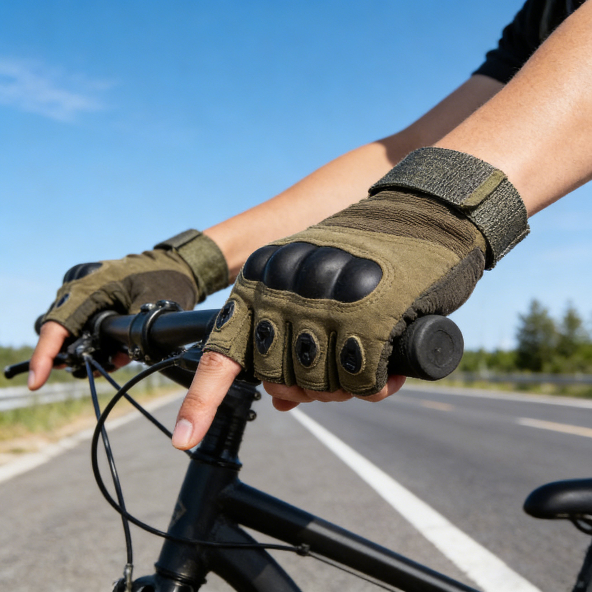 Motorcycle Glove Knuckle - Tactical Hard Knuckle Half Finger Gloves