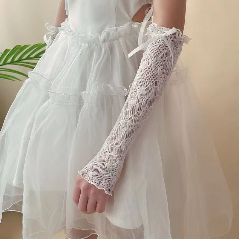 Summer Long Lace Ruffle Mesh F - đánh giá và giá Fingerless Glove Knit