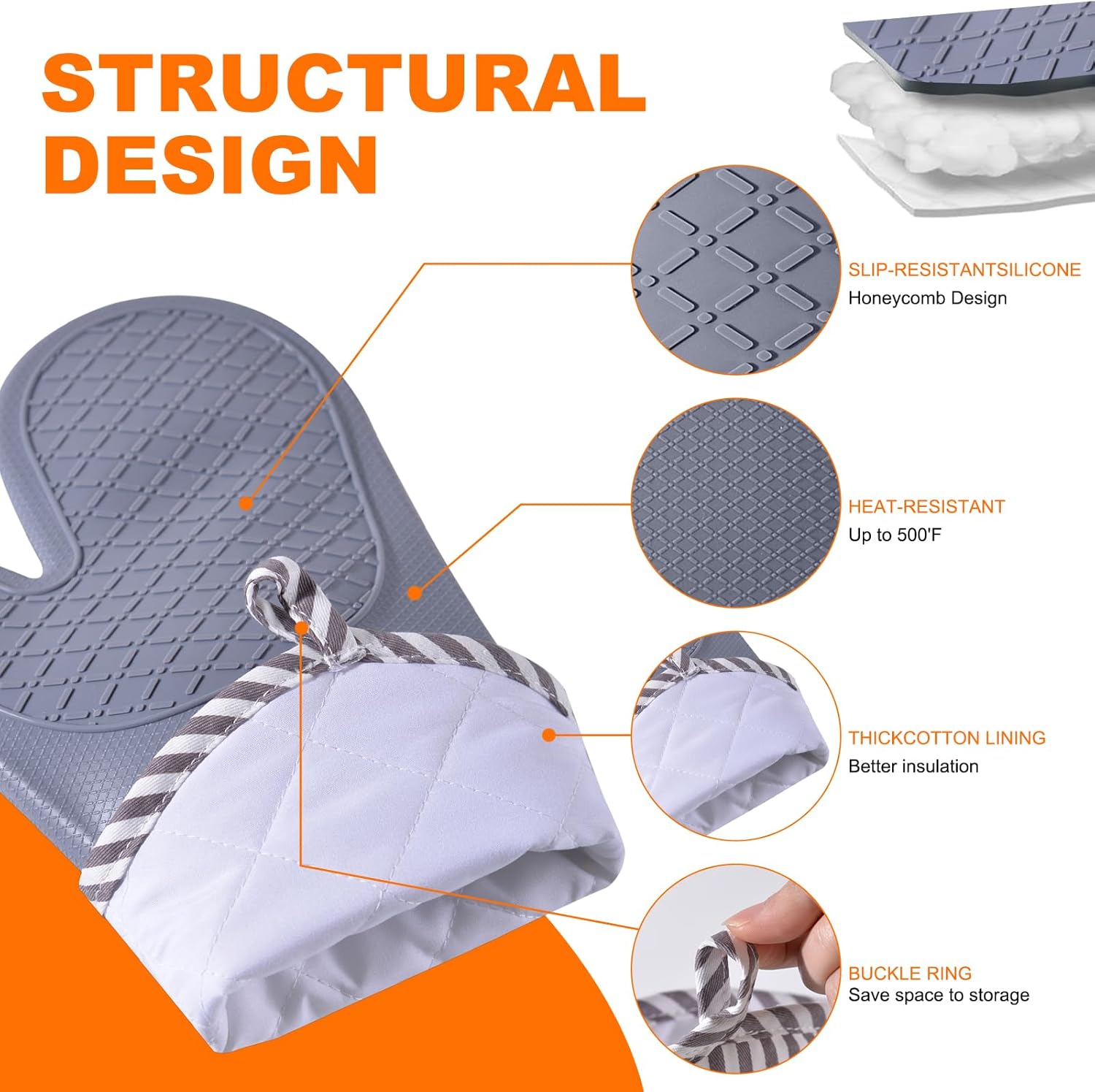 Silicone Oven Mitts, 500°F Hea - đánh giá và giá Oven Mitt Silicone
