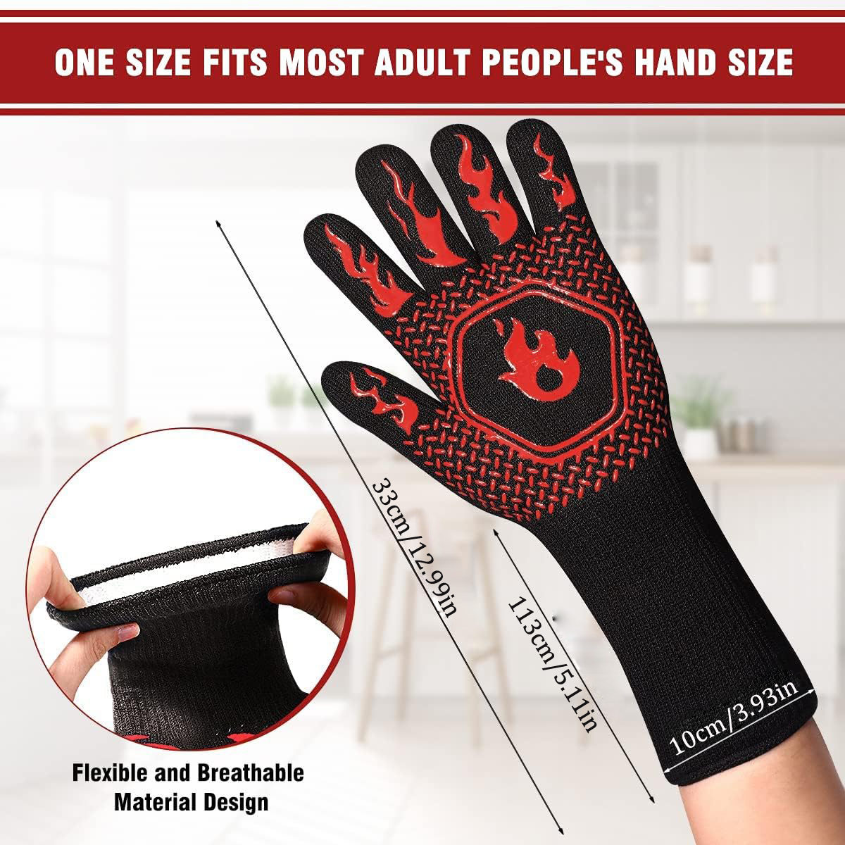 BBQ Grill Gloves High Temp Res - đánh giá và giá Oven Mitt Silicone