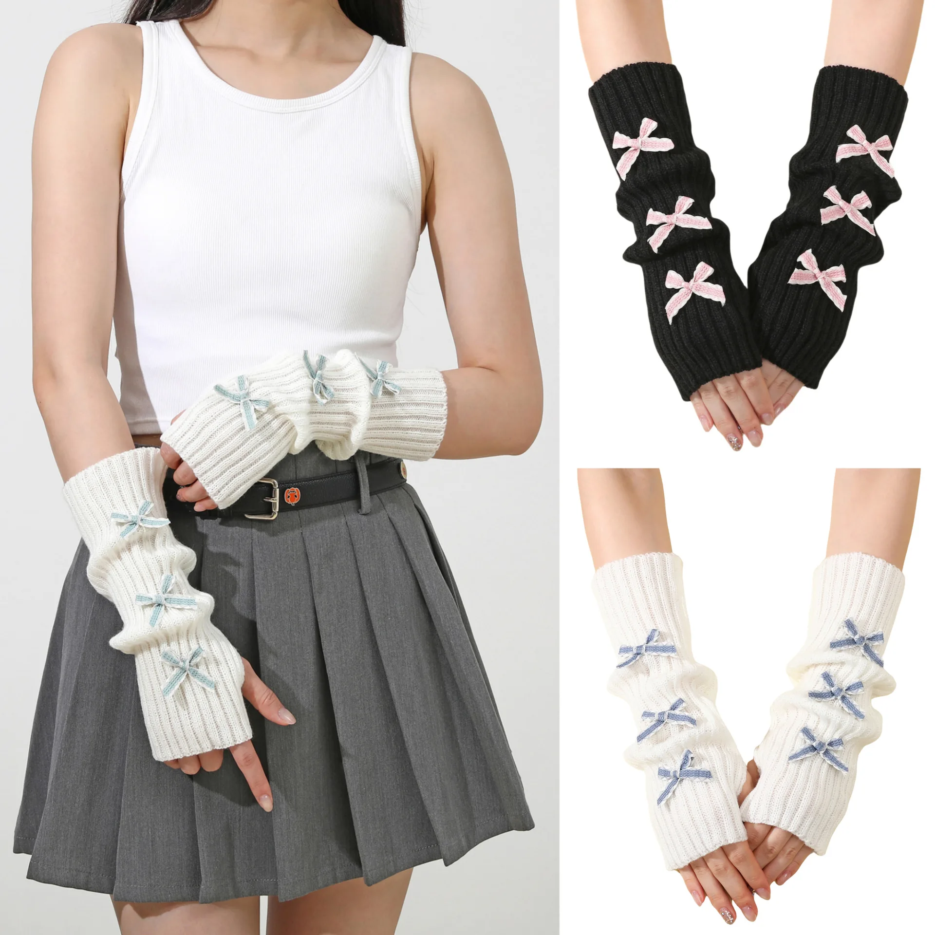 Y2K Bow Fingerless Gloves Wome - đánh giá và giá Fingerless Glove Knit