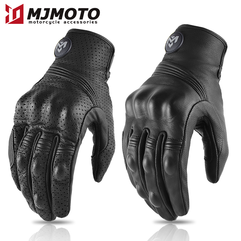 Men's Retro Perforated Leather - đánh giá và giá Cycling Glove Padded