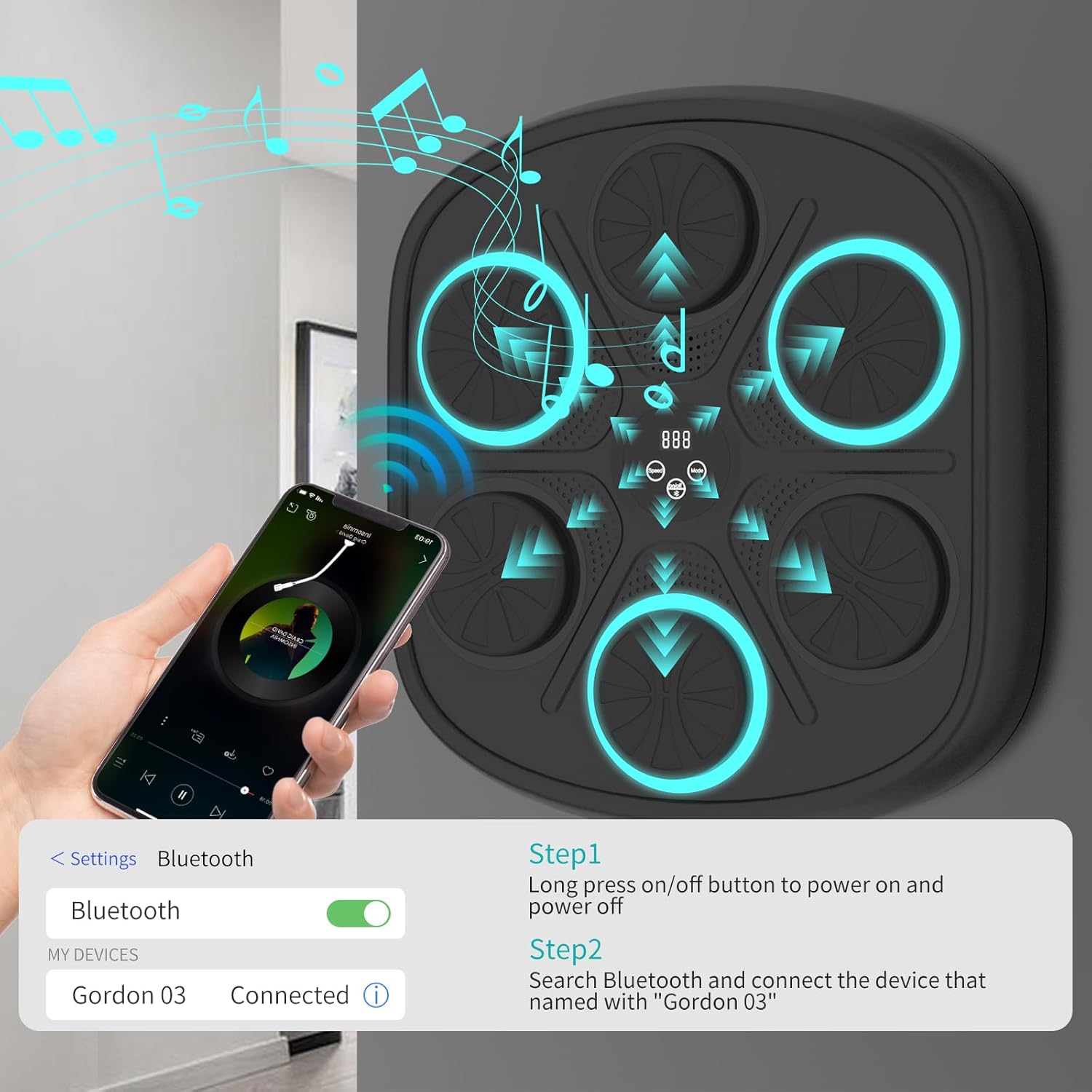 Wall Mounted Music Boxing Mach - đánh giá và giá Workout Glove Gym