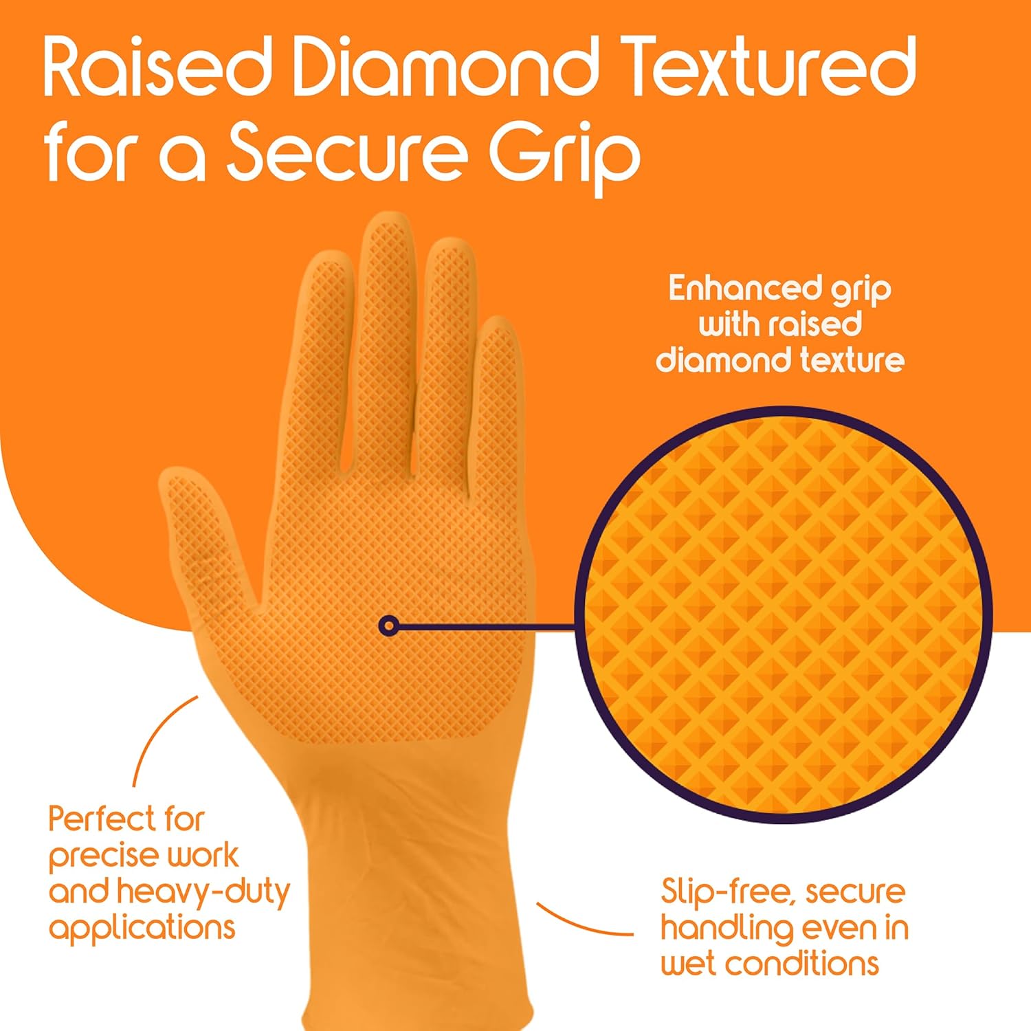 Heavy Duty Orange Nitrile Glov - đánh giá và giá Nitrile Mechanic Glove