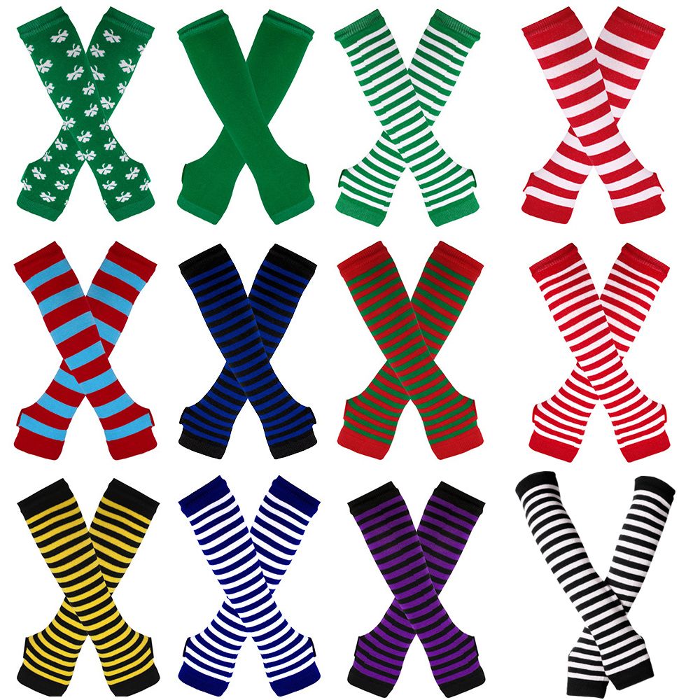 Striped Knitted Handschoenen L - đánh giá và giá Fingerless Glove Knit
