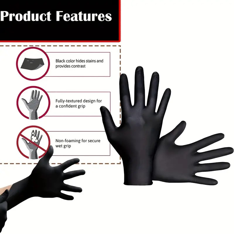 Black Nitrile Disposable Glove - đánh giá và giá Nitrile Mechanic Glove