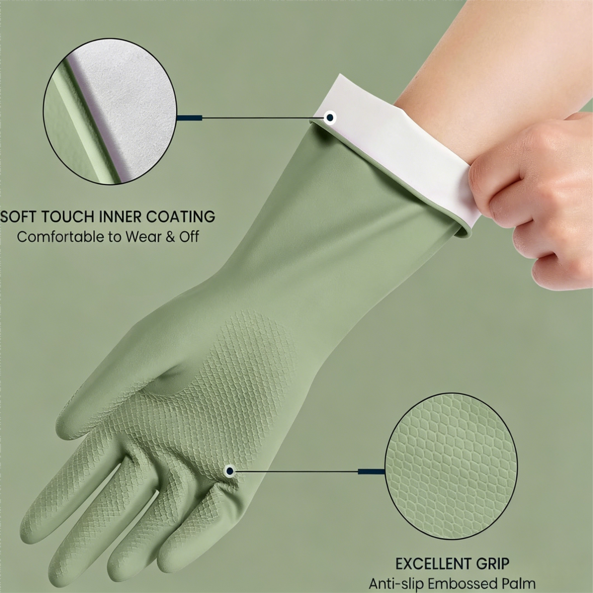 4 Pairs Reusable Rubber Dishwa - đánh giá và giá Dish Glove Rubber