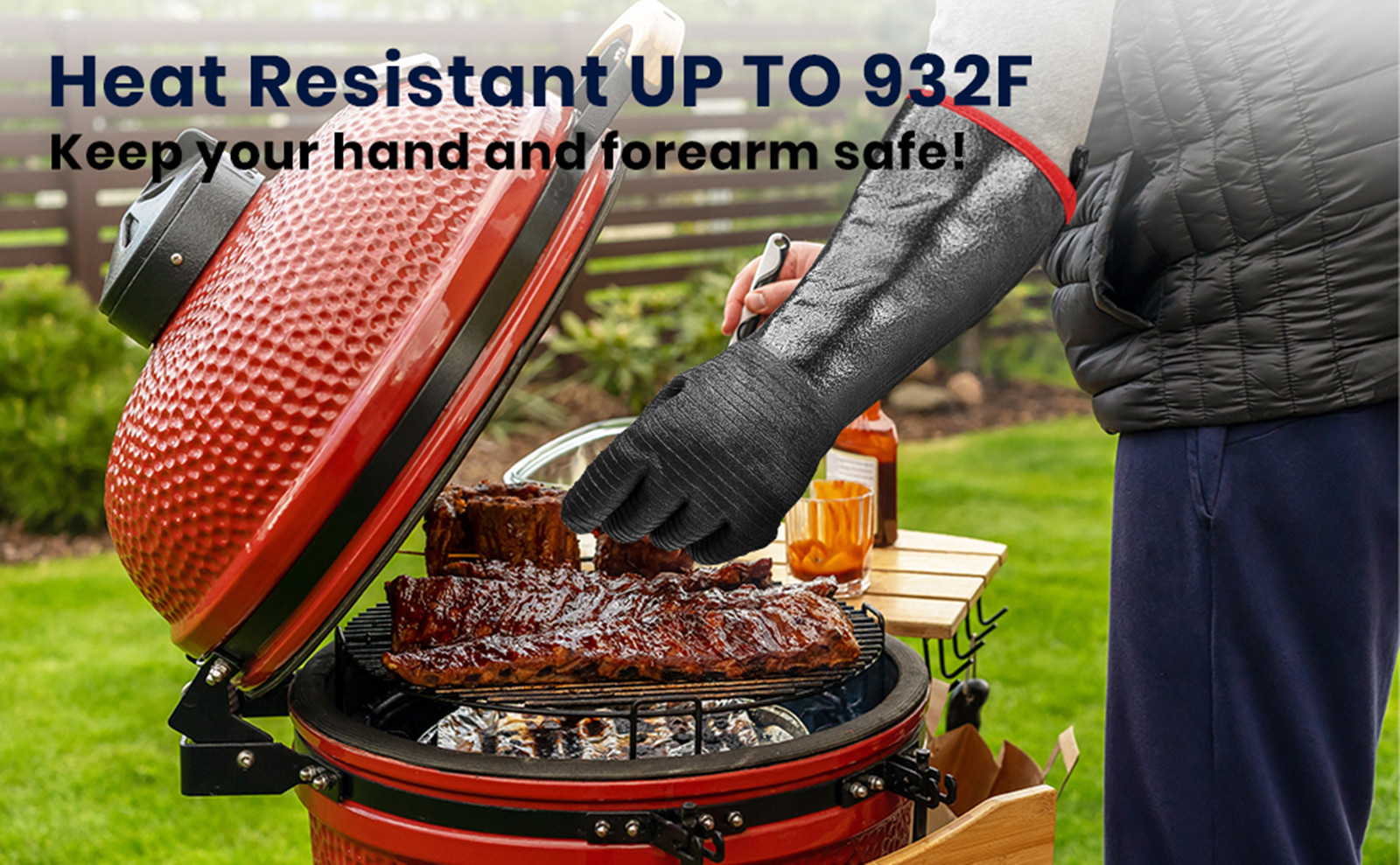 BBQ Gloves 18IN 932℉ Heat Resi - đánh giá và giá Rubber Glove Cleaning