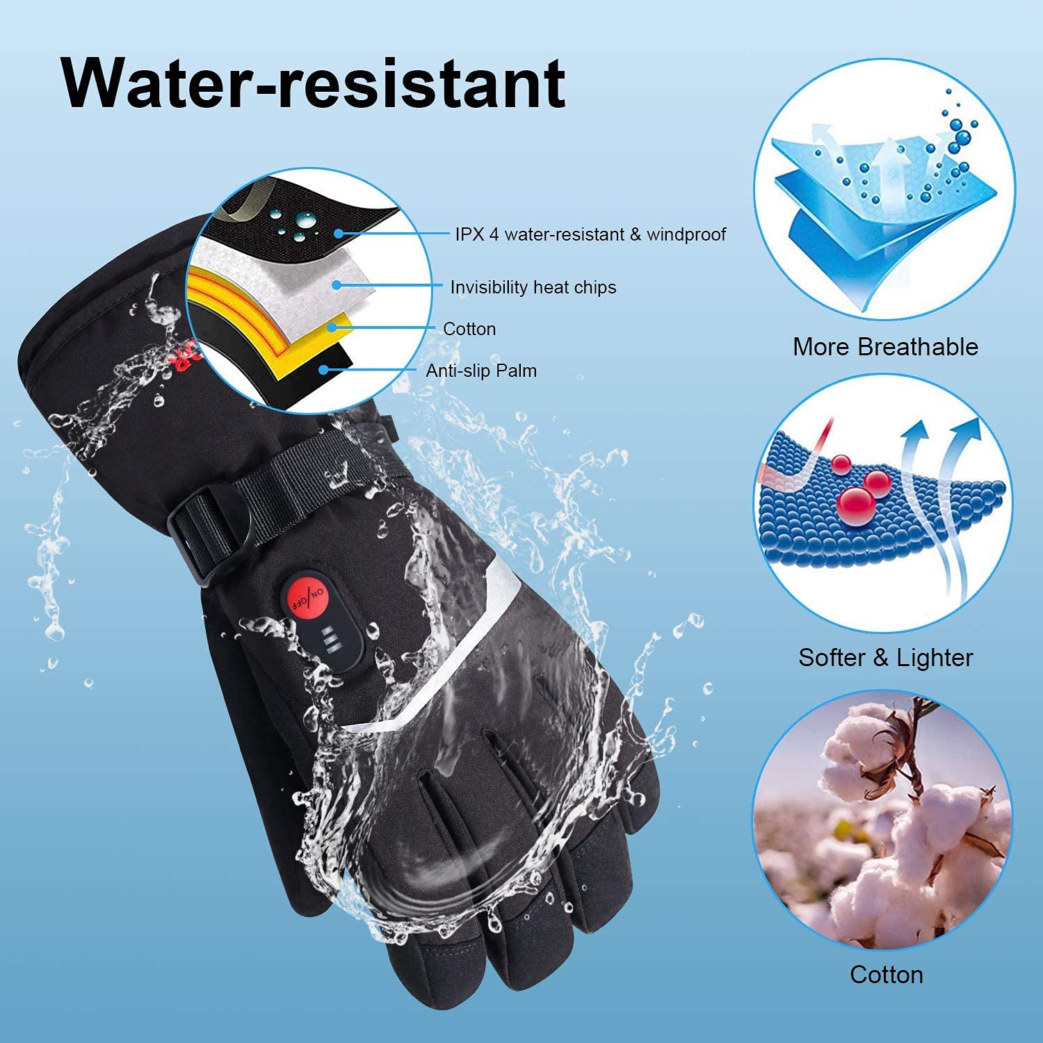 SNOW DEER Winter Heated Gloves - đánh giá và giá Ski Glove Waterproof