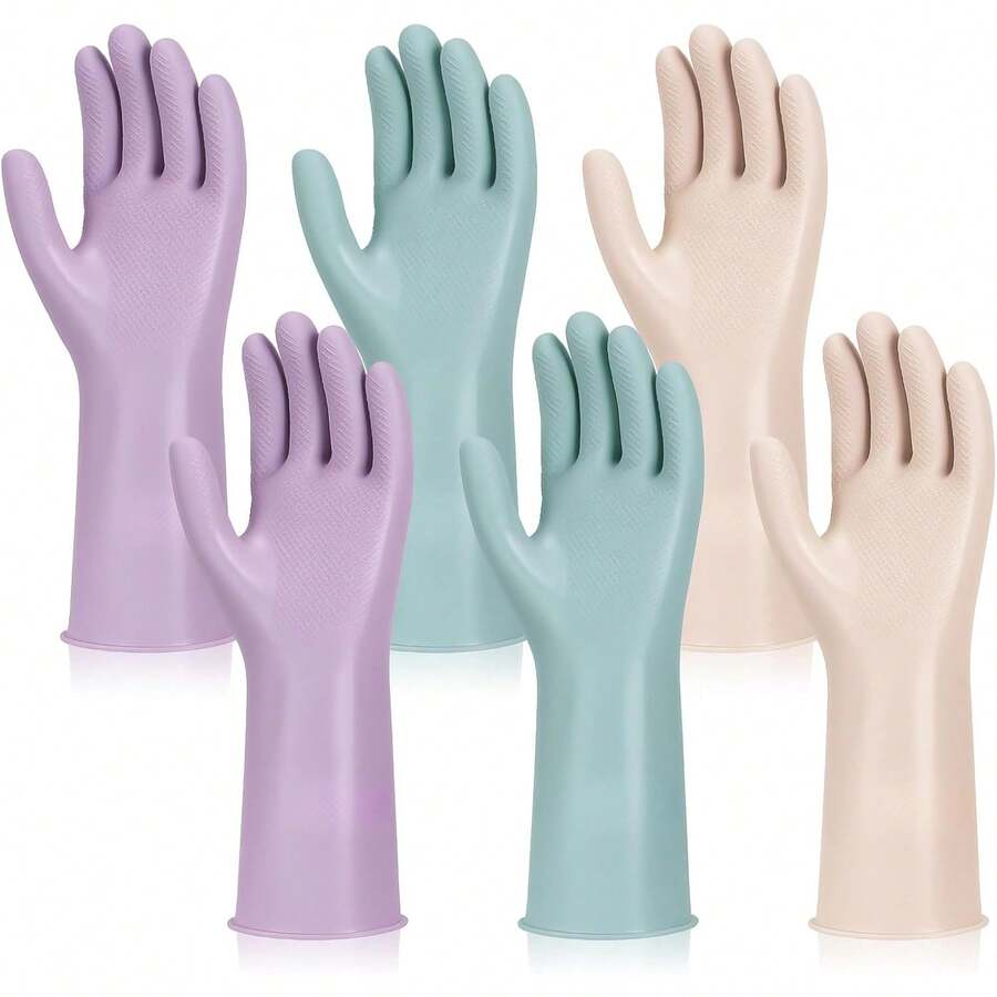 6 Pairs Rubber Cleaning Gloves - đánh giá và giá Dish Glove Rubber