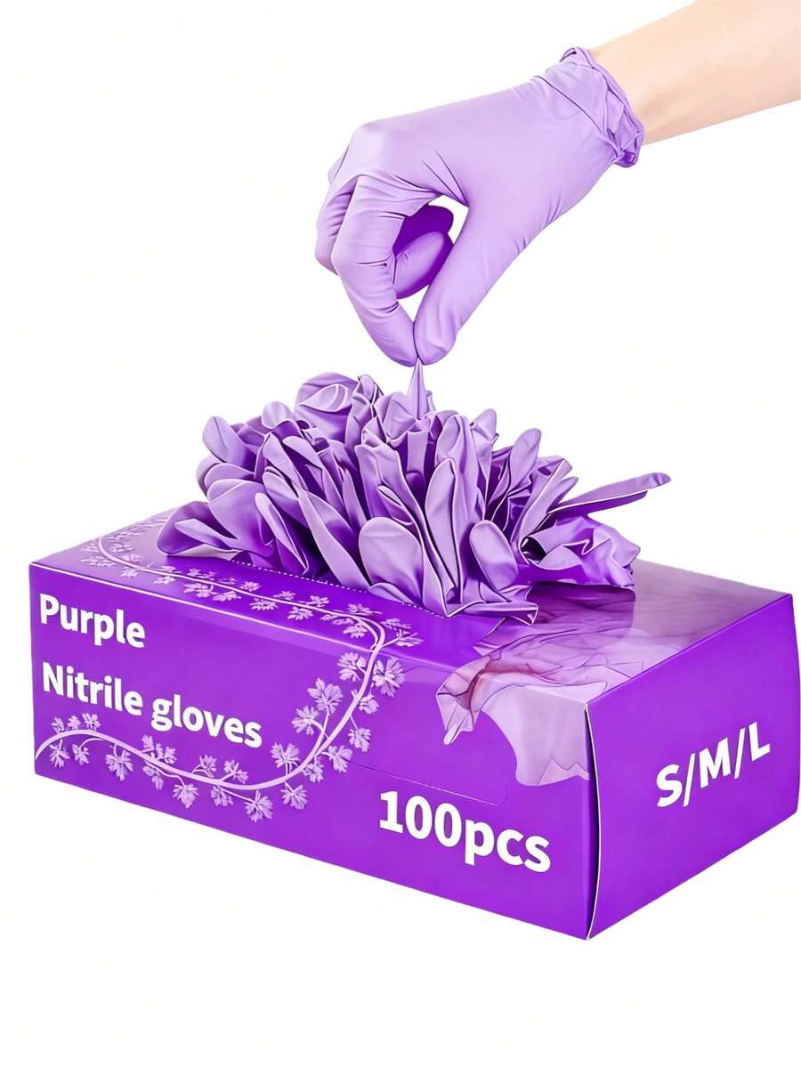 100/50/4pcs Disposable Purple  - đánh giá và giá Latex Disposable Glove