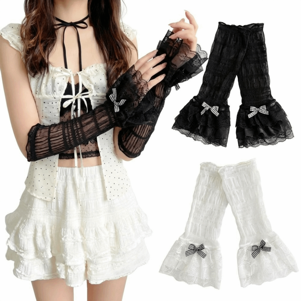 1 Pair Thin Lace Lace Arm Slee - đánh giá và giá Fingerless Glove Knit