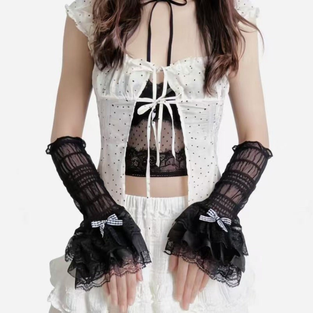 1 Pair Thin Lace Lace Arm Slee - đánh giá và giá Fingerless Glove Knit