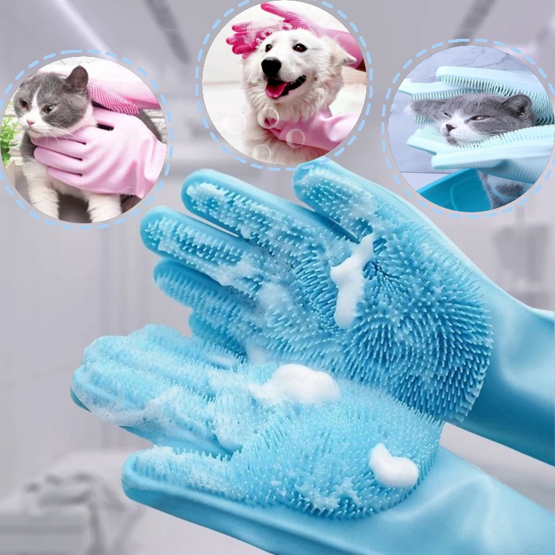 Pet Grooming Gloves for Dogs A - đánh giá và giá Rubber Glove Cleaning