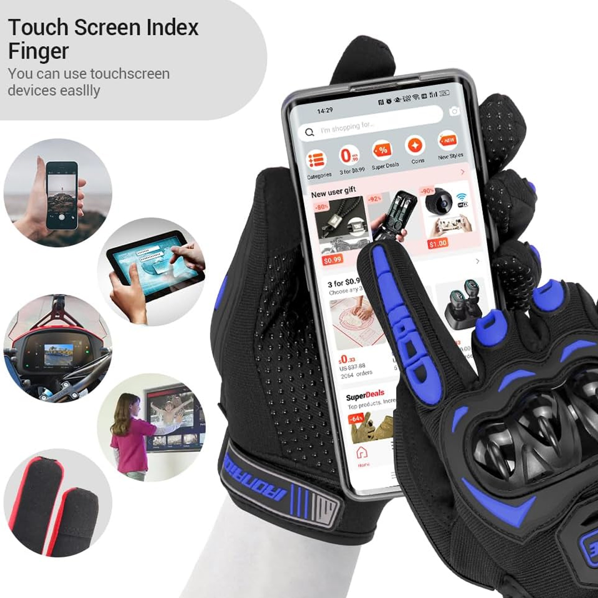 Men Motorcycle Gloves Touch Sc - đánh giá và giá Motorcycle Glove Knuckle