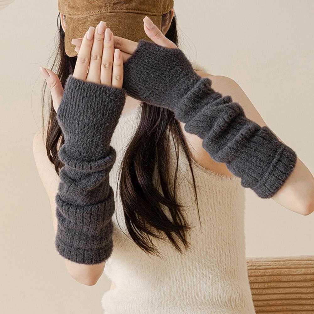 Mink Fleece Winter Women Knitt - đánh giá và giá Fingerless Glove Knit